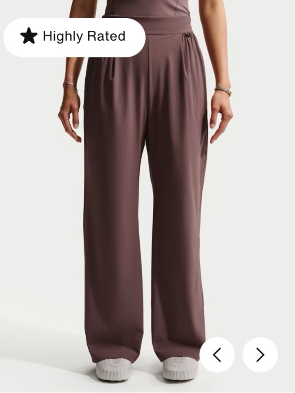 Nike Wide-Leg High-Waist Pants in Taupe Brown XL
